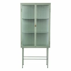 Best reviews of 😀 Direct Wicker Fluted Glass High Cabinet Storage Dual Doors Mint Green 💯