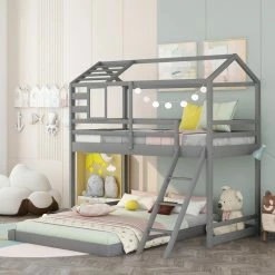 Top 10 🎁 Direct Wicker Twin Over Full House Bunk Bed With Ladder And Window White ✔️